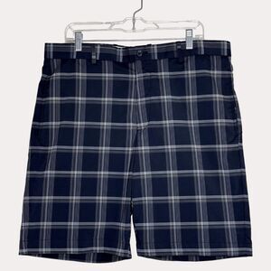 Greg Norman Mens Golf Shorts Plaid Black White 36 bv